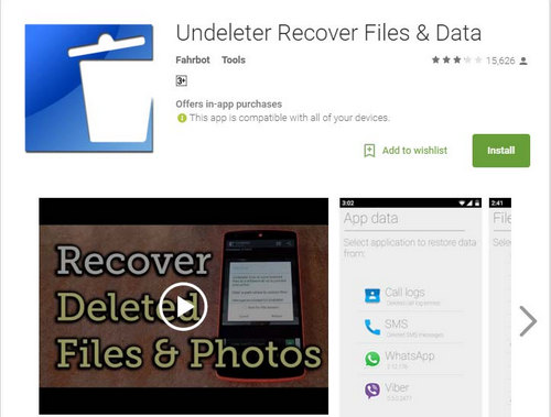 Undeleter Android Recovery app
