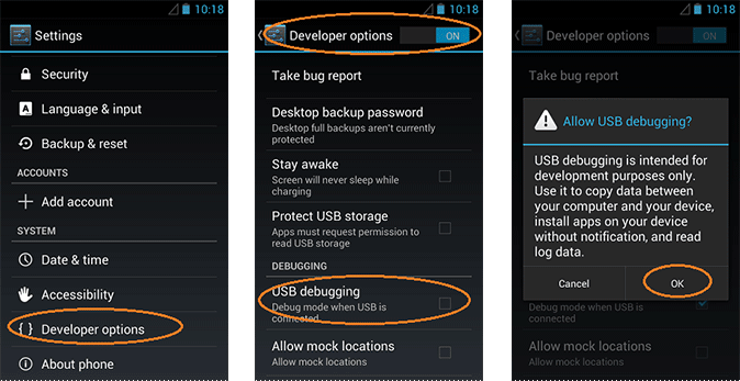 to USB Debugging on Android Phone Tablet