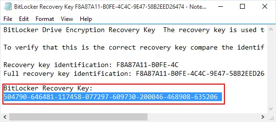 BitLocker Recovery Key