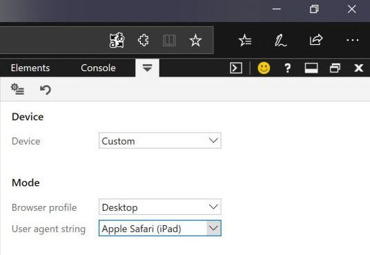 Change User Agent Microsoft Edge