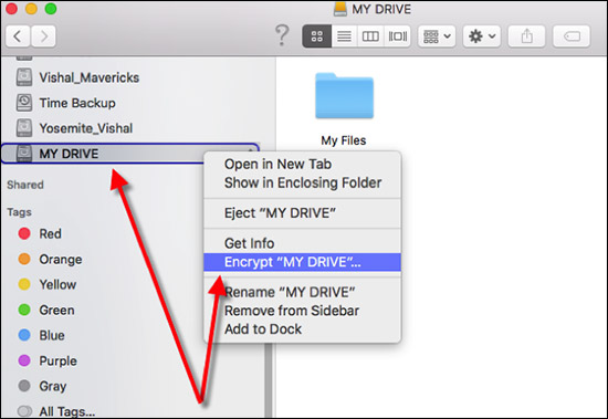 Encrypt USB from Finder Mac