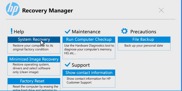 HP Recovery Manager