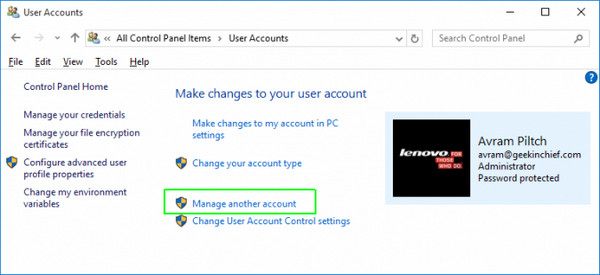 Manage User Accounts