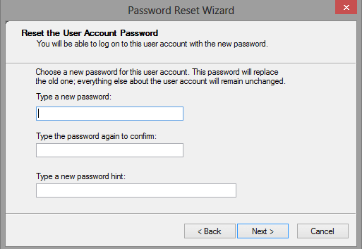 forgotten login password on pc