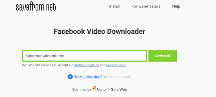 saveform facebook video downloader